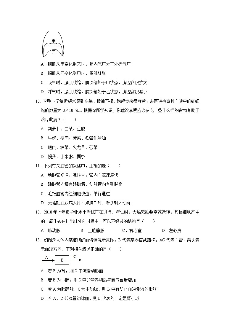 2020-2021学年山东省德州市临邑五中八年级（下）期中生物试卷（含答案）03