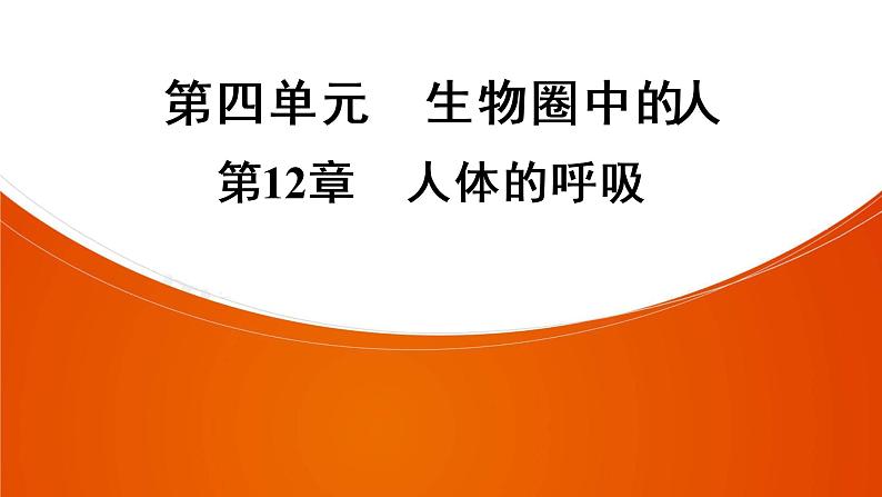 2021年中考广东专用生物一轮知识点复习第4单元 第12章　人体的呼吸   课件第1页