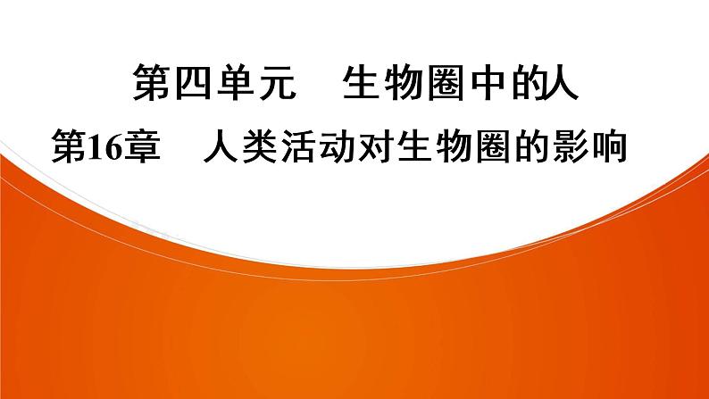 2021年中考广东专用生物一轮知识点复习第4单元 第16章　人类活动对生物圈的影响　 课件第1页