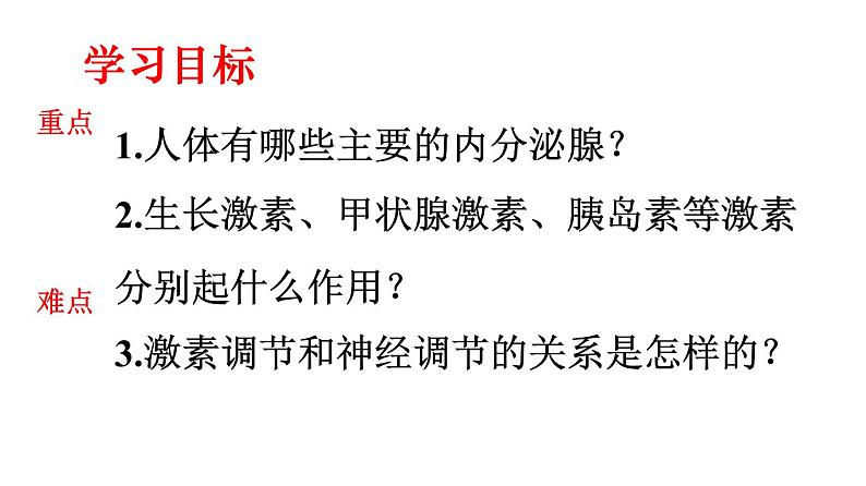 人教版生物七年级下册 第六章  激素调节（课件）(人教版)（共26张PPT)第2页