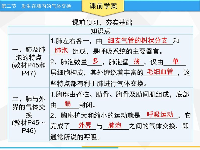 人教版生物七年级下册 第三章  发生在肺内的气体交换（课件） 七年级生物下册（人教版）04