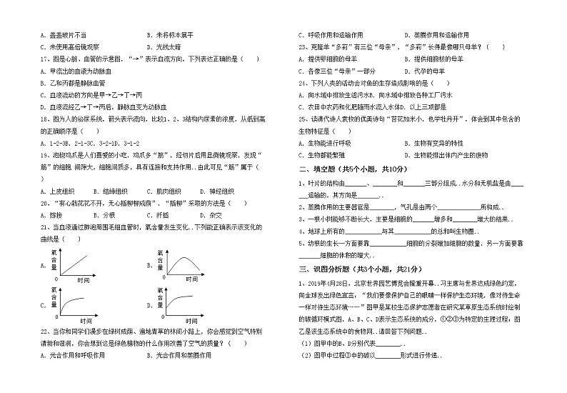 鲁教版七年级生物上册月考考试及答案【真题】第2页
