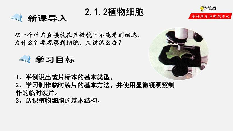 2.1.2 植物细胞（课件）-2021-2022学年七年级生物上册（人教版）第1页