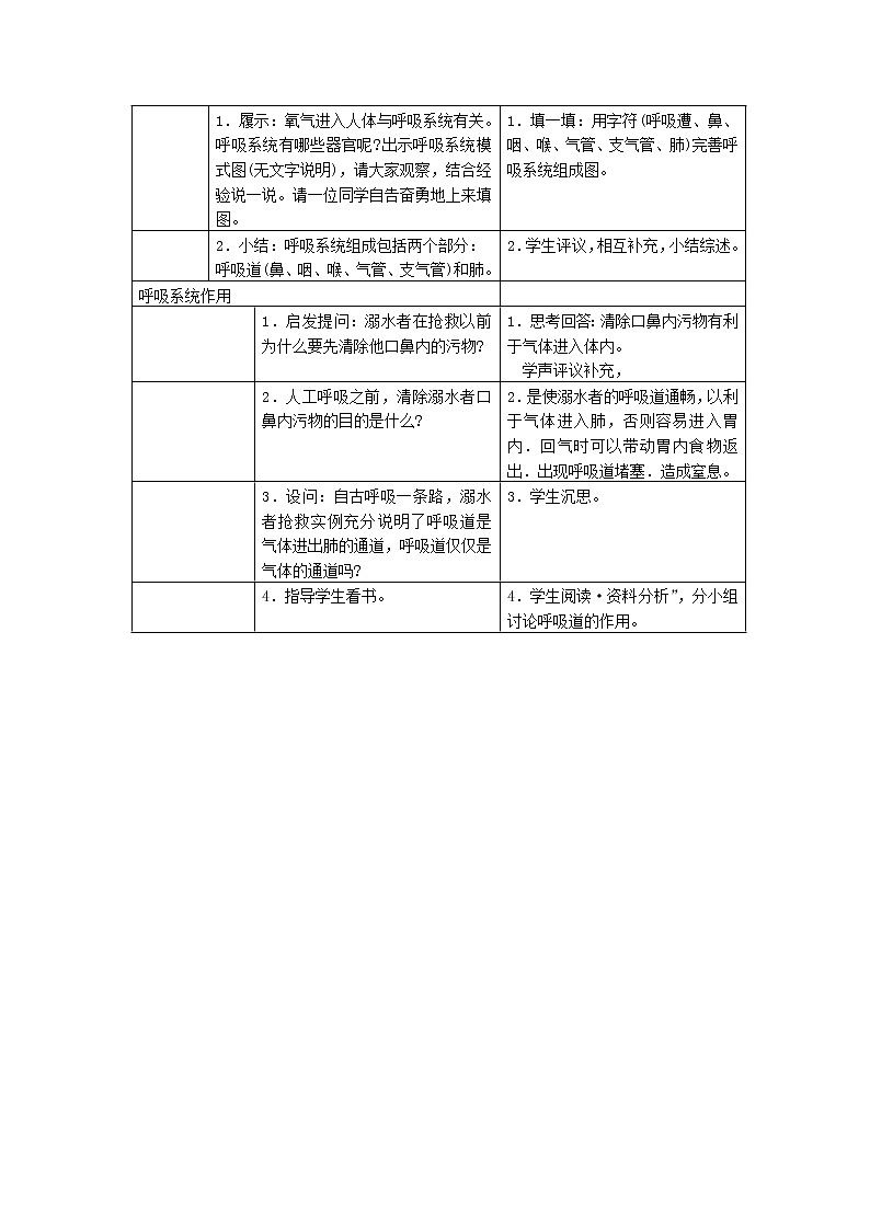 七年级生物下册第三章人体的呼吸第一节呼吸道对空气的处理教案新人教版第2页