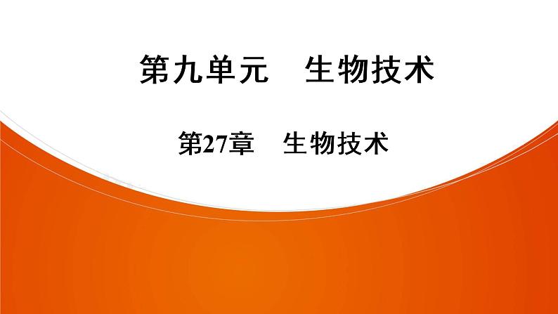 2021年中考广东专用生物一轮知识点复习第9单元 第27章　生物技术  课件01