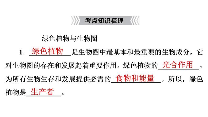 2021年中考广东专用生物知识点梳理复习第3单元 第7章　绿色植物与生物圈  课件07