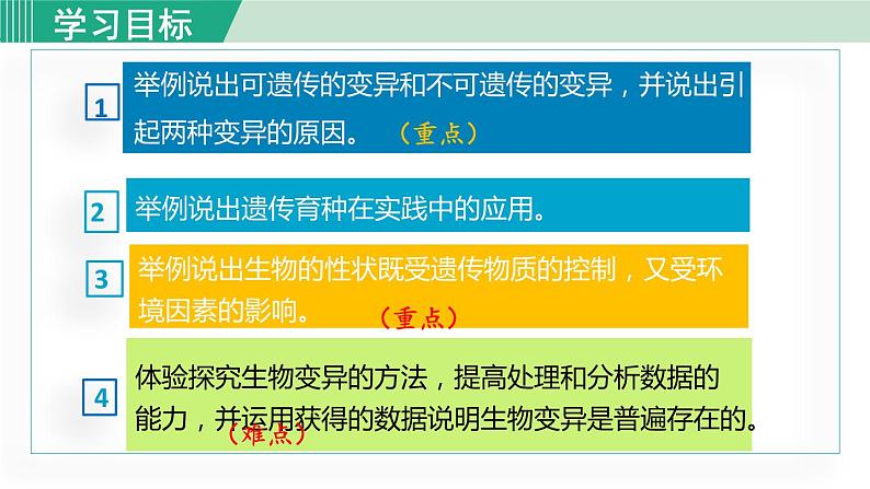 人教版八年级生物下册 7.2.5生物的变异 课件03