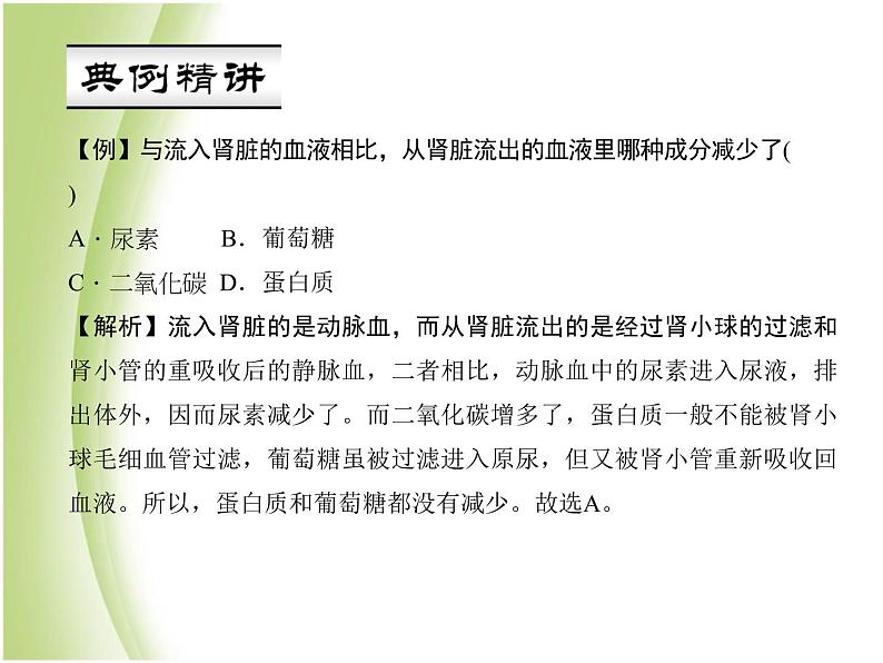 七年级生物下册第四单元生物圈中的人第五章人体内废物的排出作业课件新人教版05