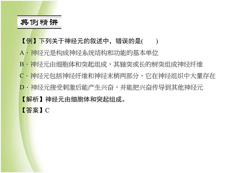 七年级生物下册第四单元生物圈中的人第六章人体生命活动的调节第二节神经系统的组成作业课件新人教版06