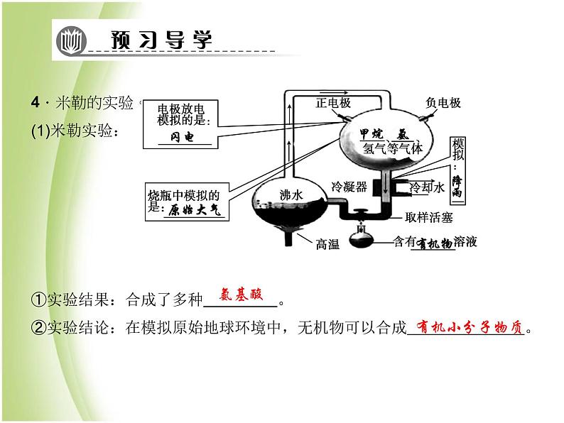 八年级生物下册第七单元生物圈中生命的延续和发展第三章生命起源和生物进化第一节地球上生命的起源作业课件新人教版第5页