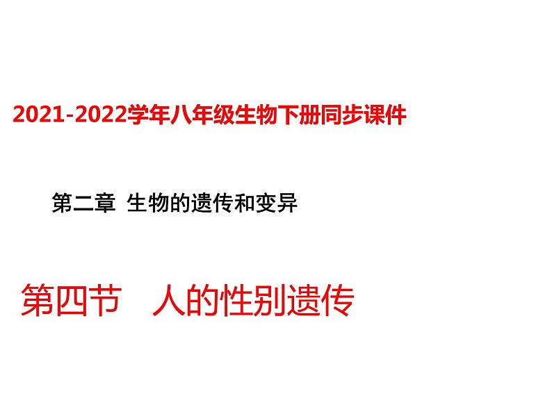 人教版八年级生物下册----2.4人的性别遗传-课件第1页