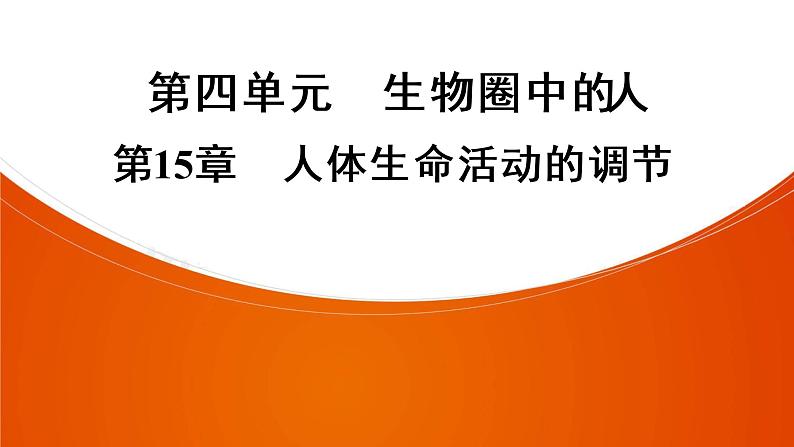 2021年中考广东专用生物一轮知识点复习第4单元 第15章　人体生命活动的调节  课件01