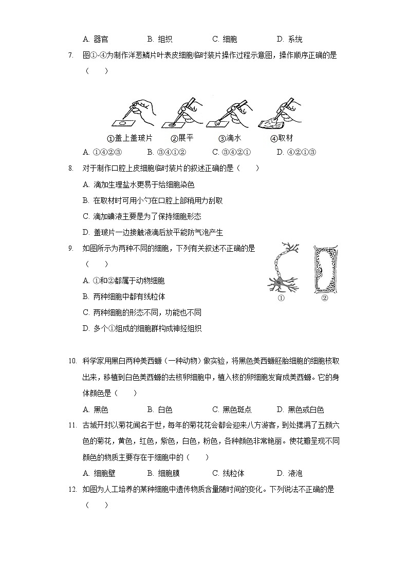 2021-2022学年河南省郑州八中七年级（上）期末生物试卷02