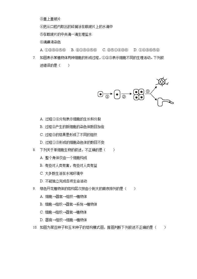 2021-2022学年河南省周口市川汇区七年级（上）期末生物试卷第2页