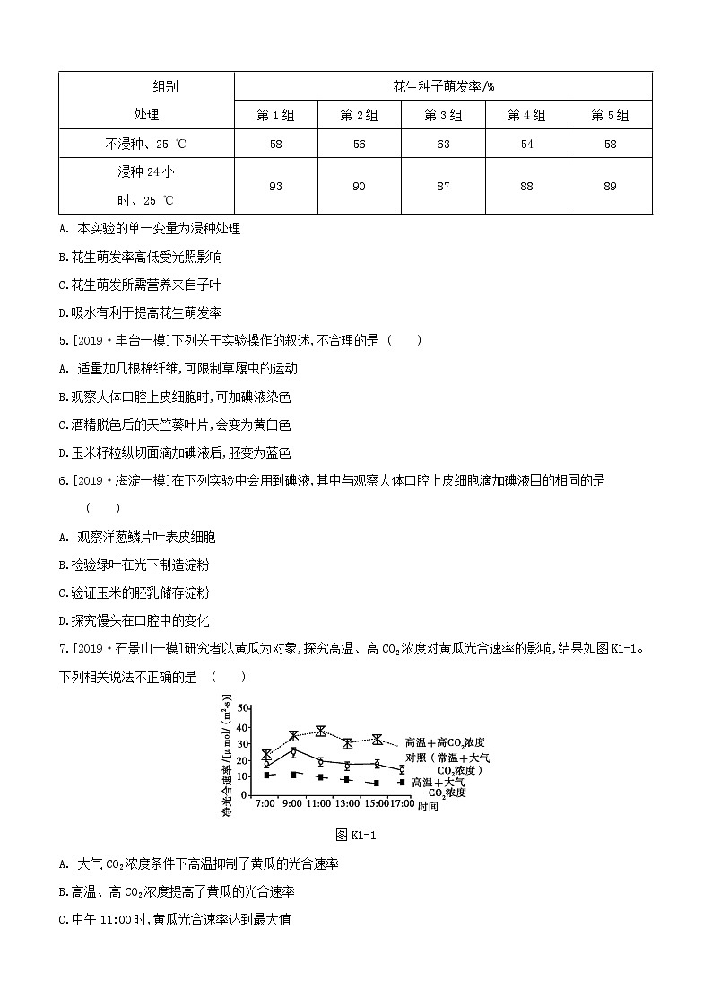 北京专版中考生物复习主题一科学探究课时训练01科学探究试题第2页