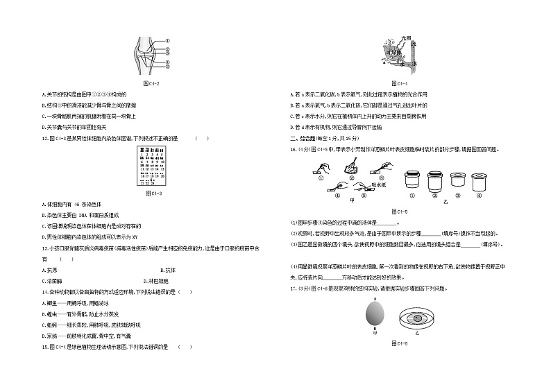 连云港专版中考生物复习综合训练04试题第2页