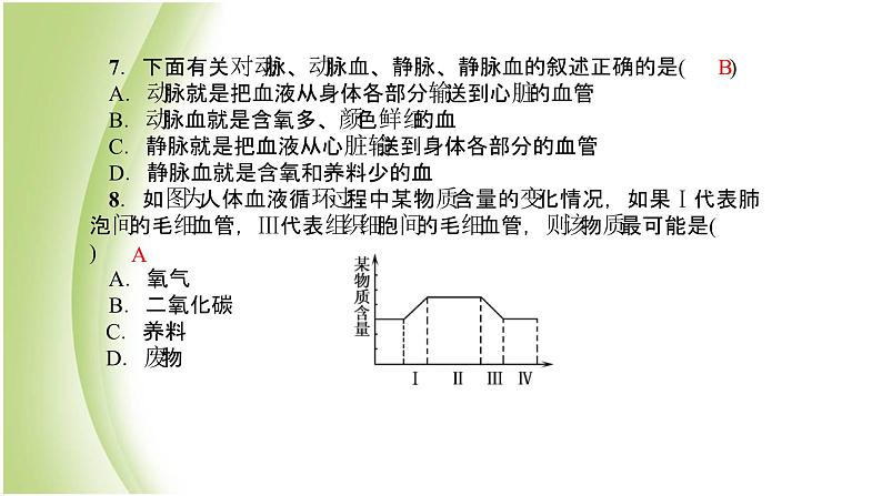 七年级生物下册周周清5作业课件新人教版第5页