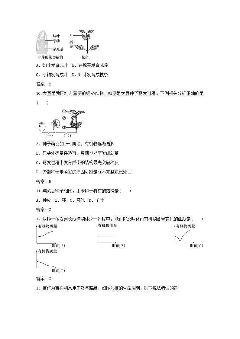 中考生物复习系列练习绿色开花植物第3页