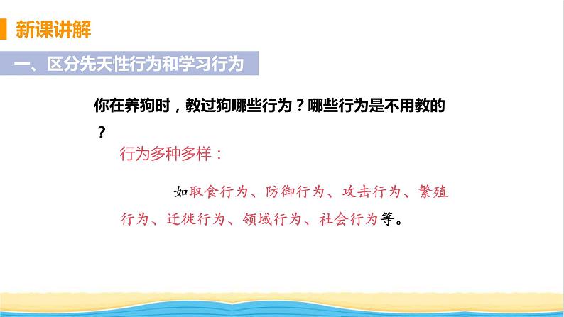 八年级生物上册第五单元生物圈中的其他生物第二章动物的运动和行为第二节先天性行为和学习行为教学课件新人教版05