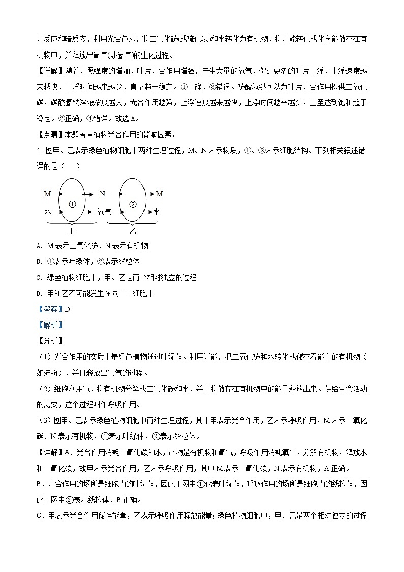 精品解析：2021年山东省滨州市滨城区中考二模生物试题（B）(解析版+原卷版)03