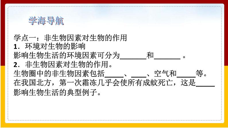 第6单元 生物与环境 第1章 生物与环境的相互作用 第1节 环境对生物的作用课件PPT第3页