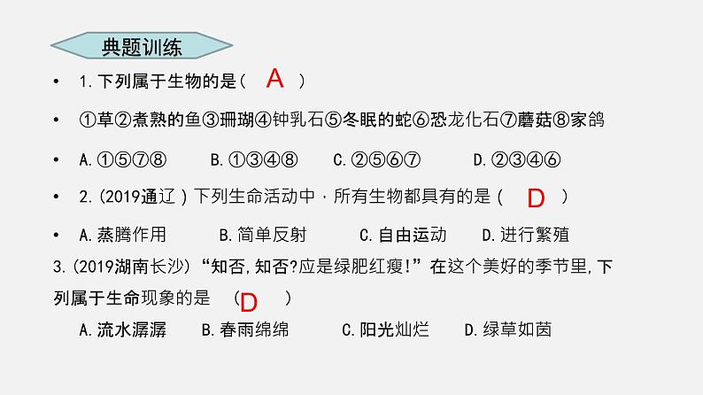 人教版初中生物复习 专题1生物和生物圈课件04