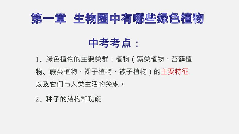 人教版初中生物复习 专题4 生物圈中有哪些绿色植物 课件第2页