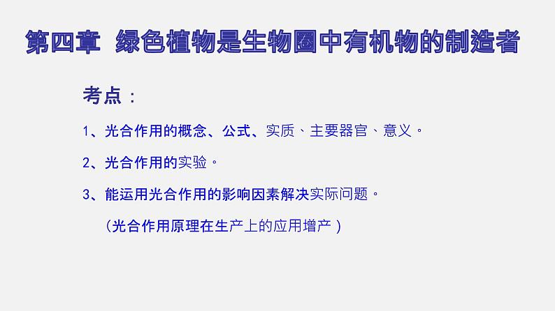 人教版初中生物复习 专题7 绿色植物的光合作用 课件第2页