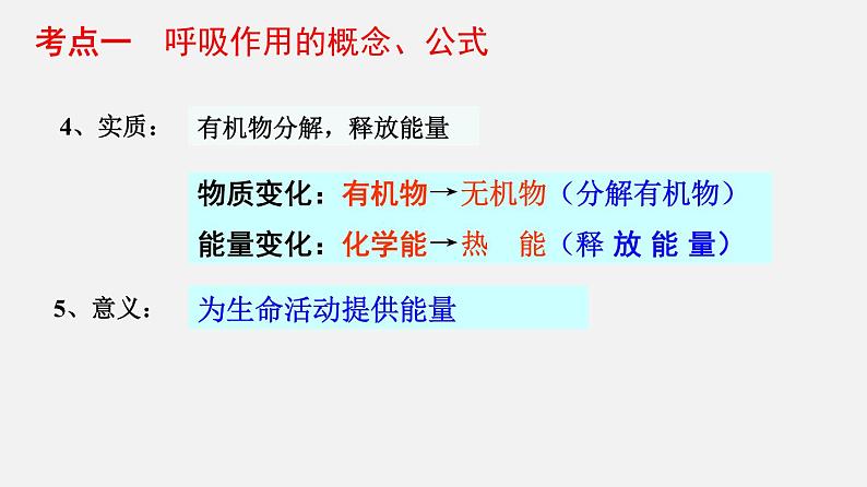 人教版初中生物复习 专题8 绿色植物的呼吸作用 课件第4页