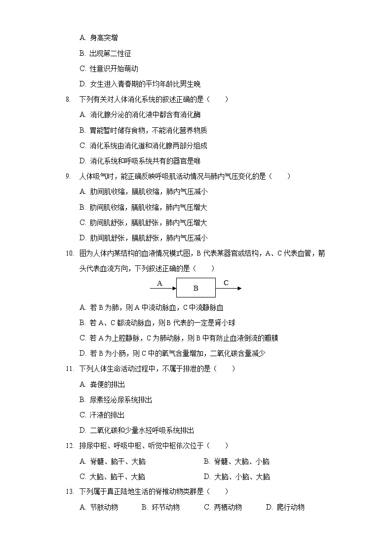 2021年辽宁省沈阳市铁西区中考生物一模试卷（含答案解析）02