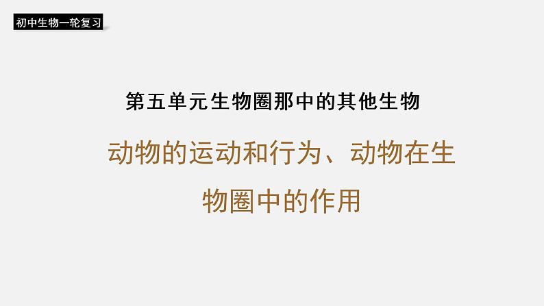 人教版初中生物复习 专题16 动物的运动和行为、动物在生物圈中的作用课件PPT01