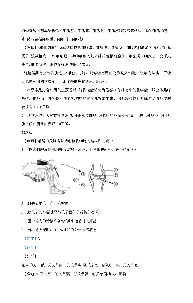 【生物】四川省内江市2020年中考试题(解析版)第2页