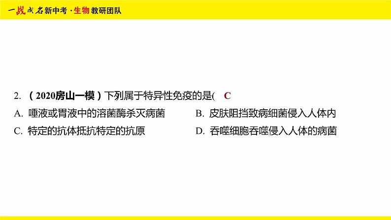 健康地生活-命题点2 人体的免疫课件PPT04