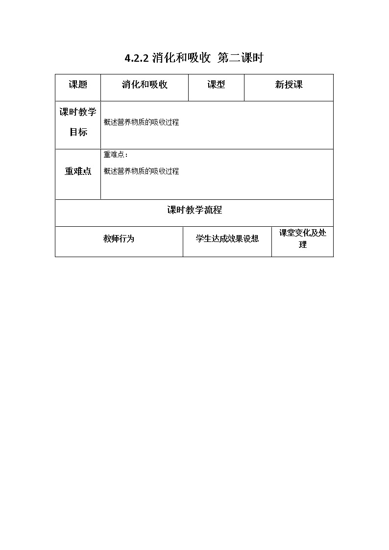 4.2.2消化和吸收 第二课时 教案第1页