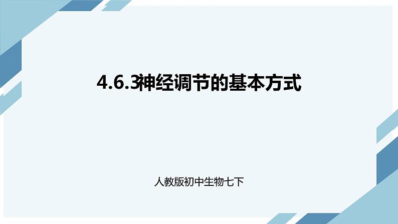 4.6.3神经调节的基本方式 课件第1页