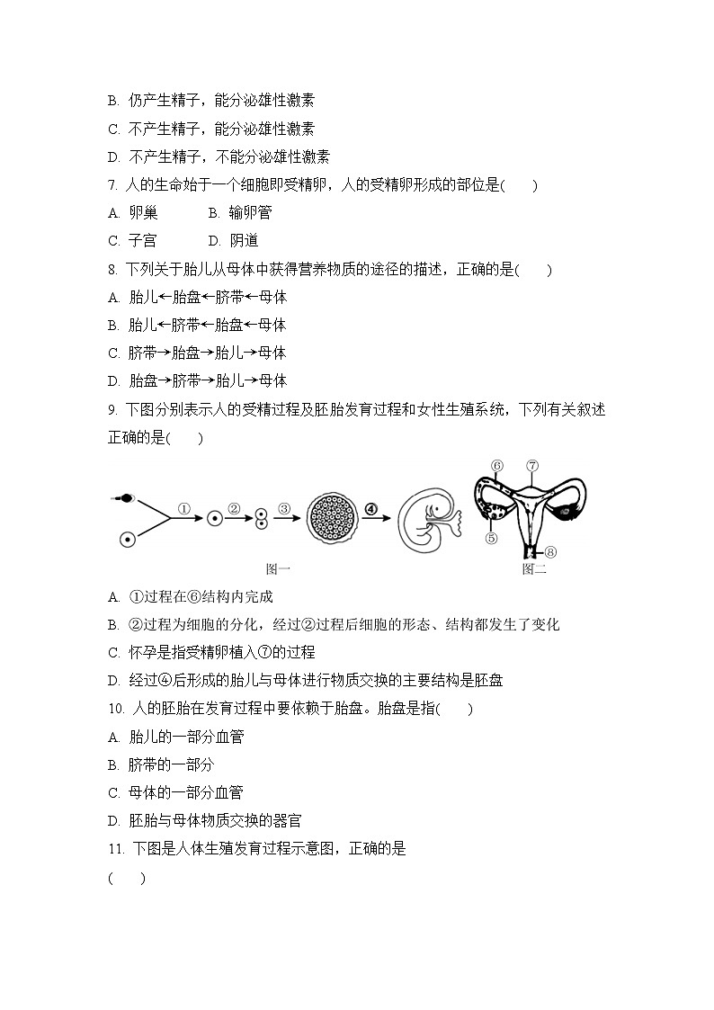 4.1.2人的生殖 第一课时 练习第2页