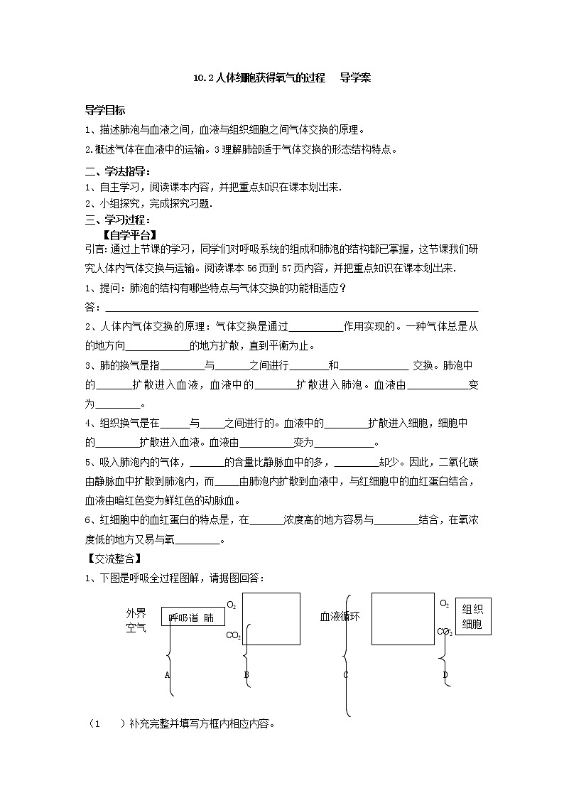 10.2人体细胞获得氧气的过程（课件+教案+练习+导学案）01