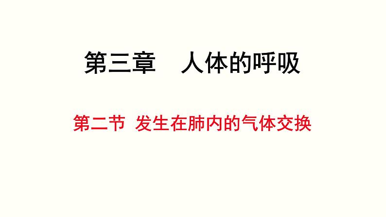 人教版七年级生物下册----4.3.2发生在肺内的气体交换 课件(共17张PPT)第2页