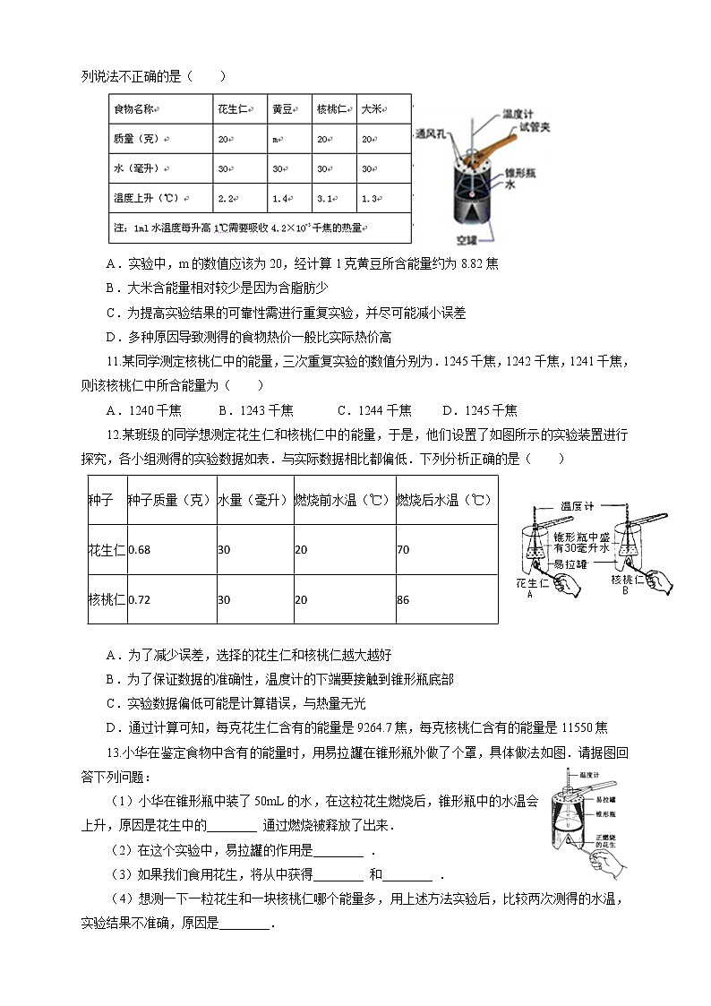 10.1食物中能量的释放（课件+教案+练习+学案）02