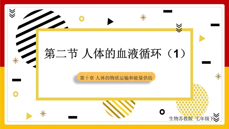 第10章 人体的物质运输和能量供给 第2节 人体的血液循环（1）课件PPT第1页