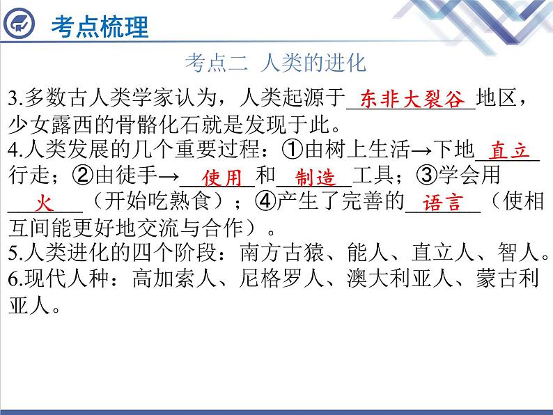 生物中考复习第13章人类的起源与进化人类活动对生物圈的影响PPT课件03