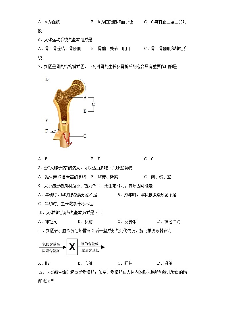 江苏省淮安市淮安区2021-2022学年八年级上学期期末生物试题（word版含答案）第2页