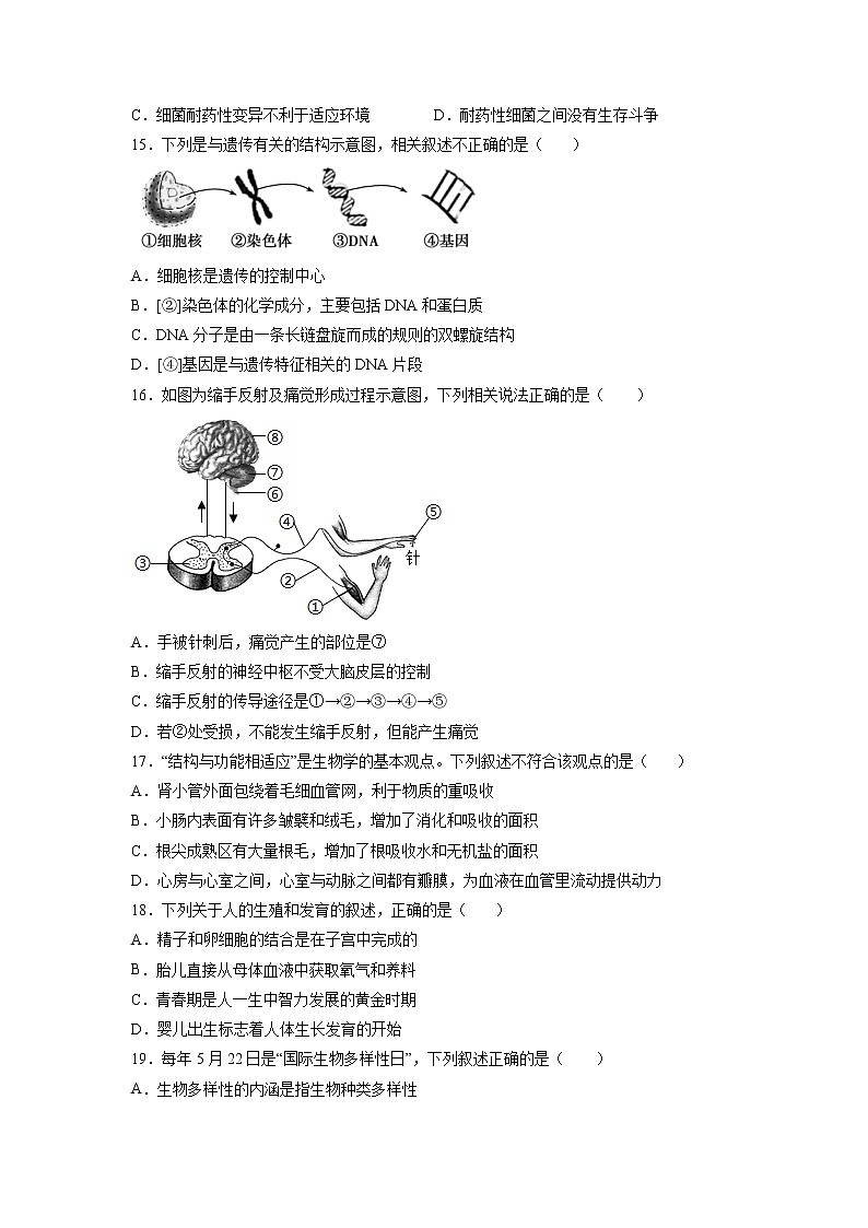 （福建卷）2022年中考生物第一次模拟考试`03