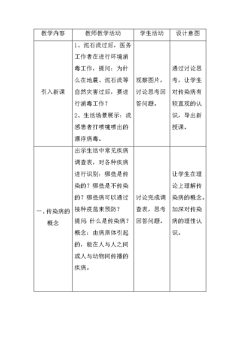 北师大版生物七年级下册 第13章 第2节 预防传染病(6)（教案）第2页