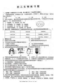 2021年山东省淄博市桓台县（五四制）中考二模生物试题（扫描版）及答案