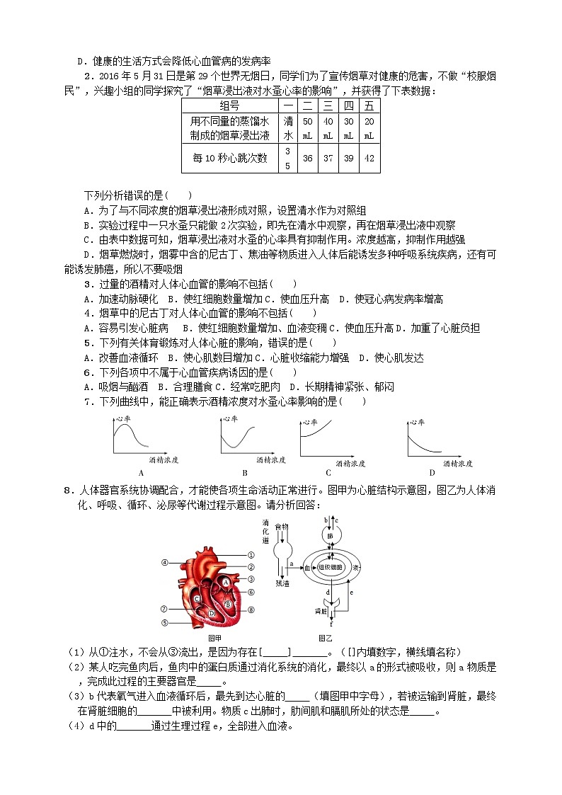 3.4 关注心血管健康 导学案第2页