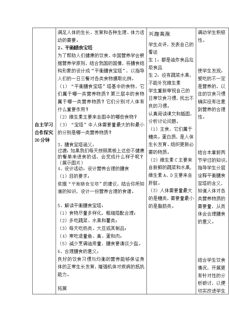 1.3合理膳食与食品安全 教案第2页