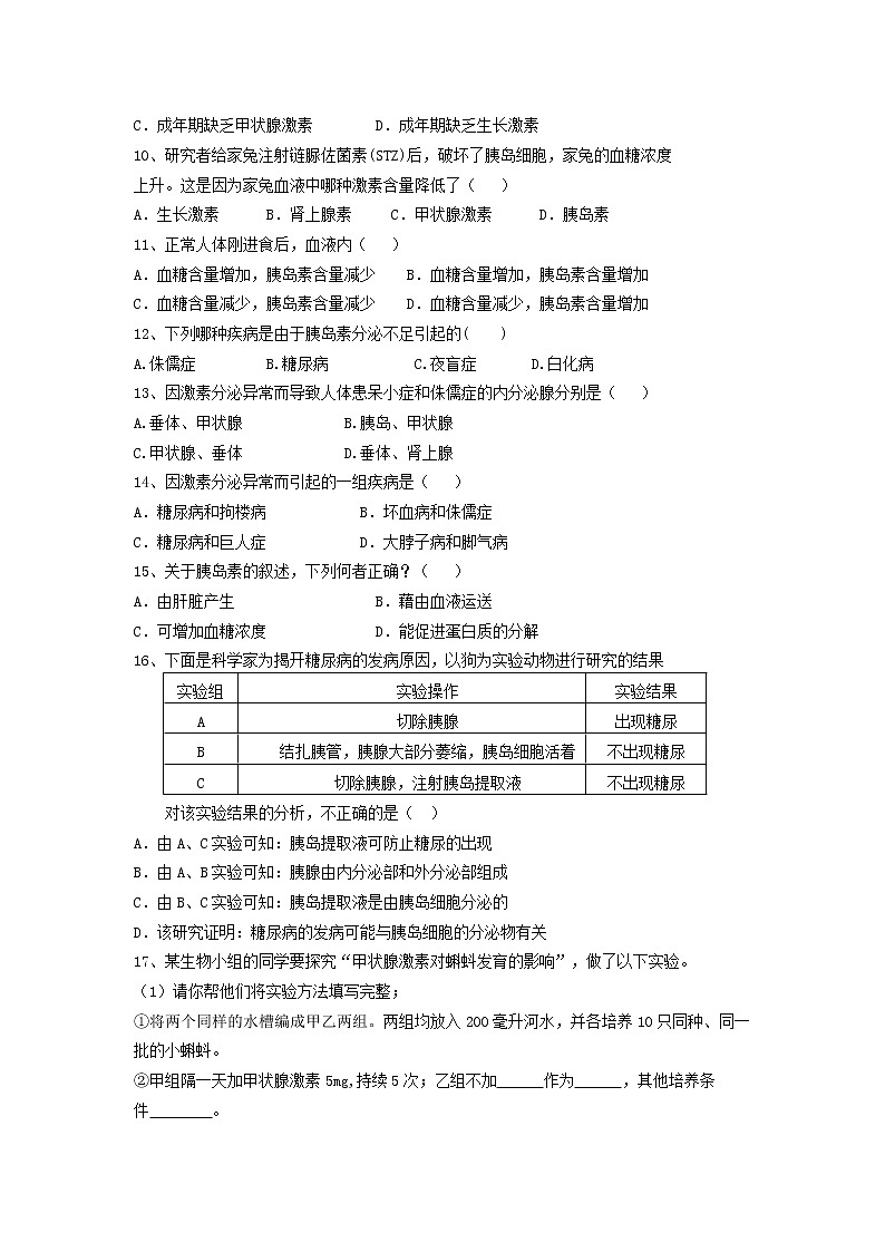 5.1 人体激素调节（课件+教学设计+练习+学案）02