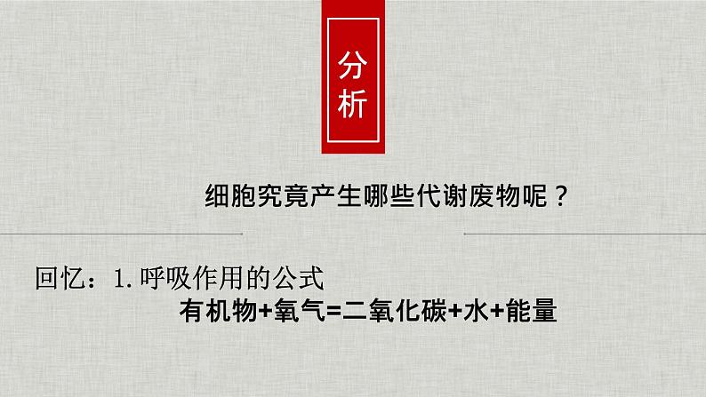 北师大版生物七年级下册 第11章 第1节 人体产生的代谢废物（北京师范大学出版社）(2)（课件）第8页