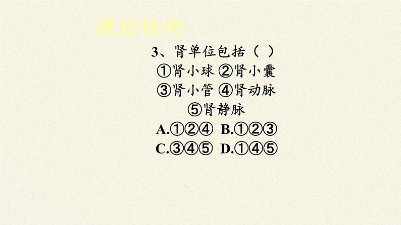 北师大版生物七年级下册 第11章 第2节 尿的形成与排出(16)（课件）第5页